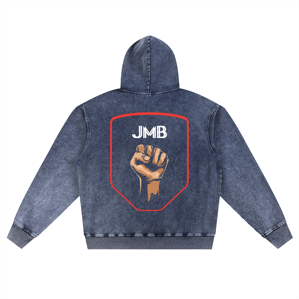 J M B Snow Wash Oversized Hoodie