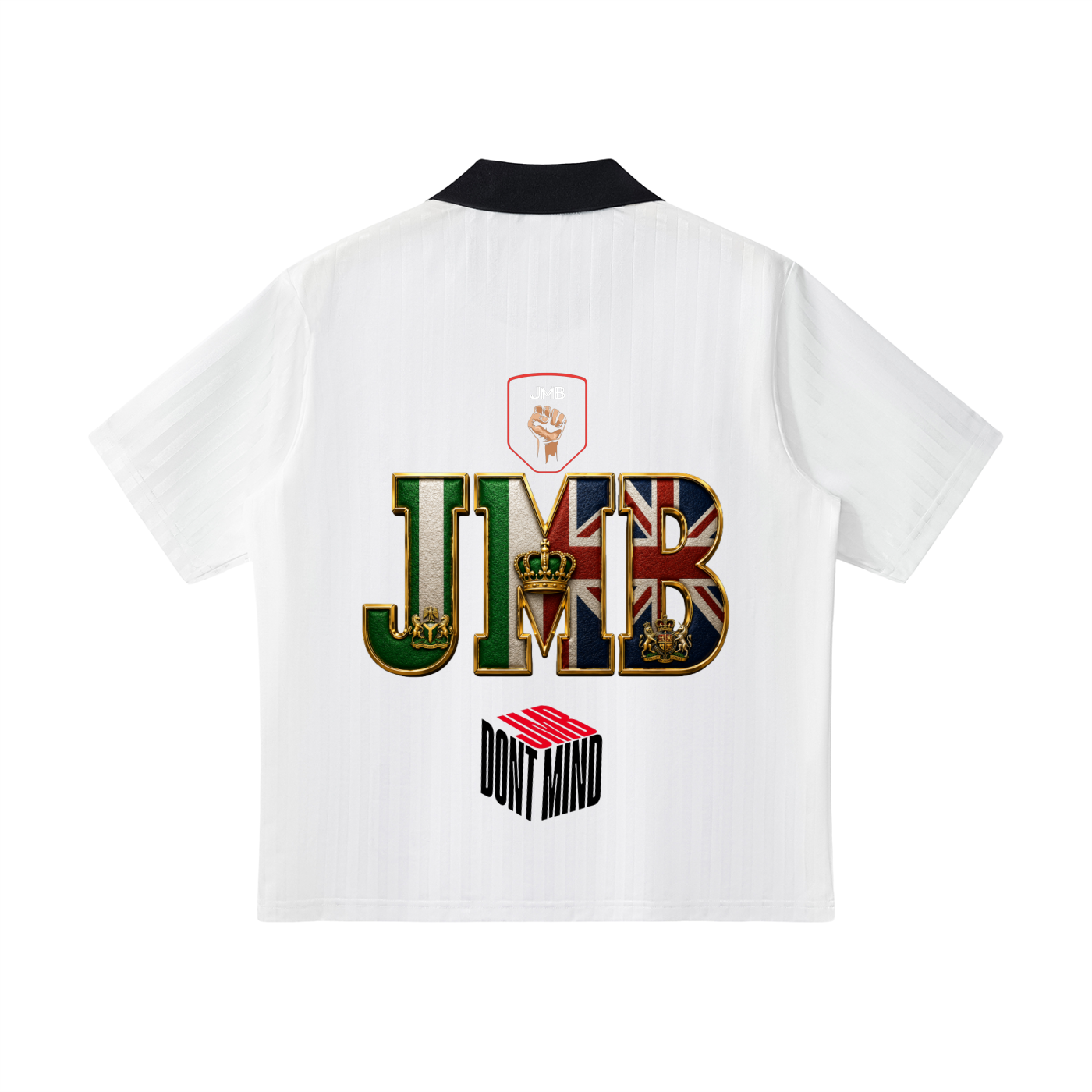 J M B HYBRID Contrast Collar Striped football Jersey