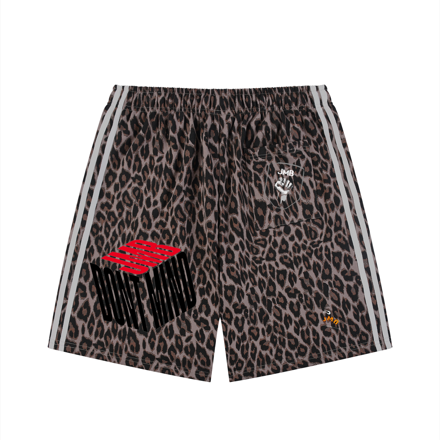 J M B Unisex Heavyweight Leopard Drawstring Shorts