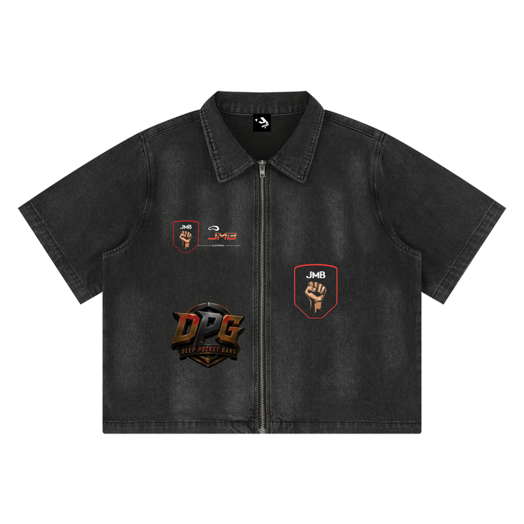 J M B  Vintage Washed Full-Zip Denim Shirt